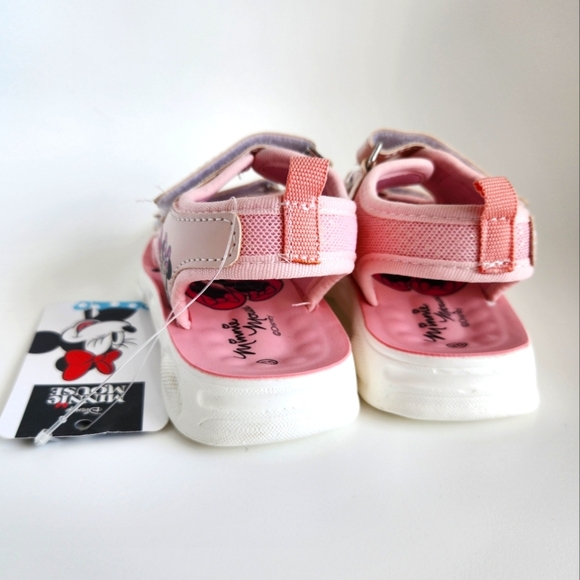 Disney Minnie Mouse Pink Toddler Girl Velcro Sandals 3T, Size EU:25, US:9, BNWT - Picture 8 of 16